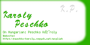 karoly peschko business card